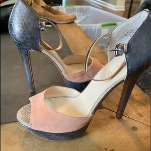 Boutique 9 Coral faux suede and snake skin heel